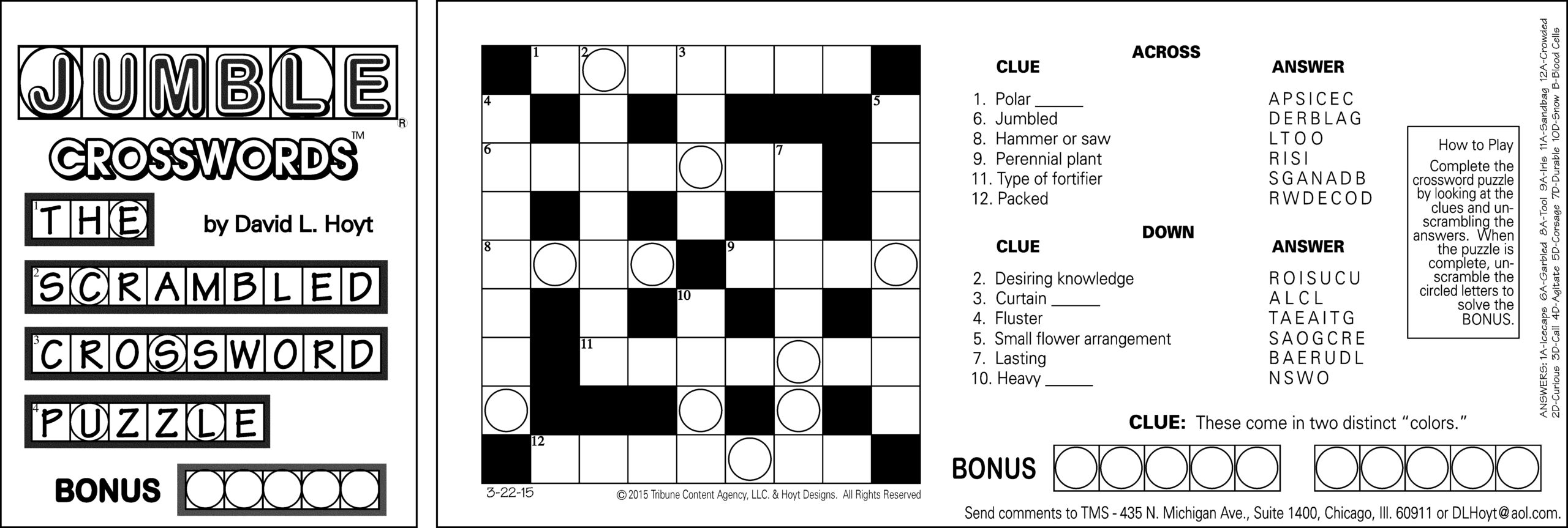 Sunday Crossword Puzzles Printable