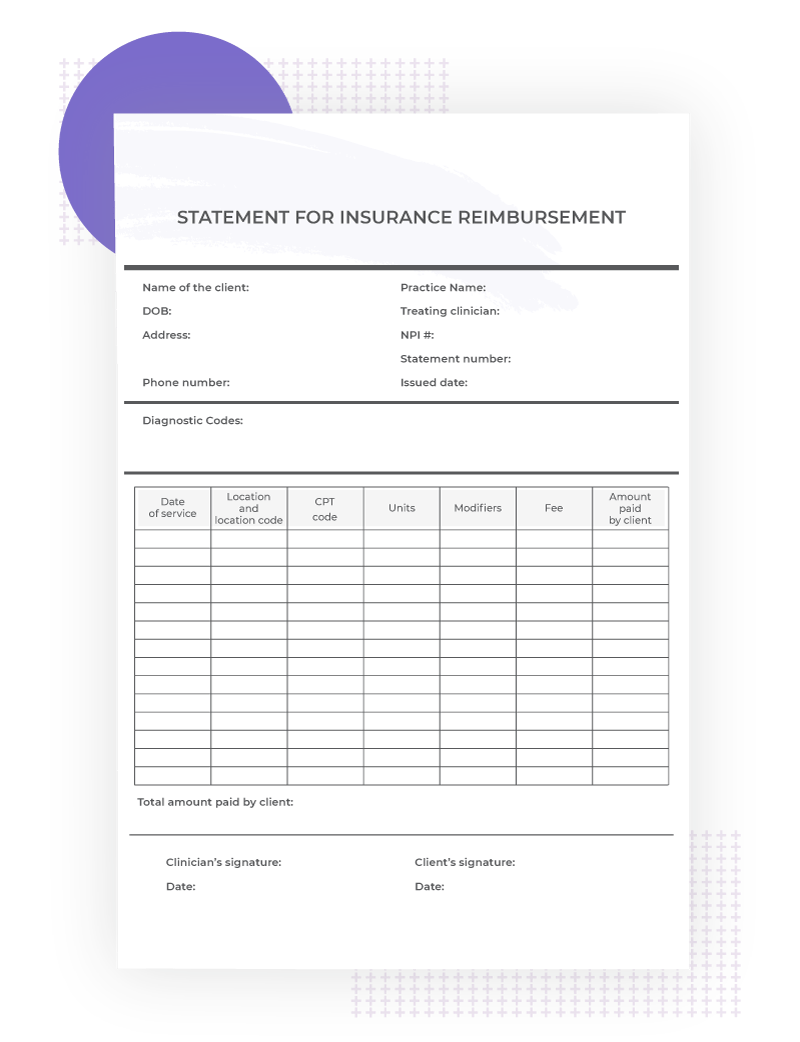 Superbill Template For Therapists