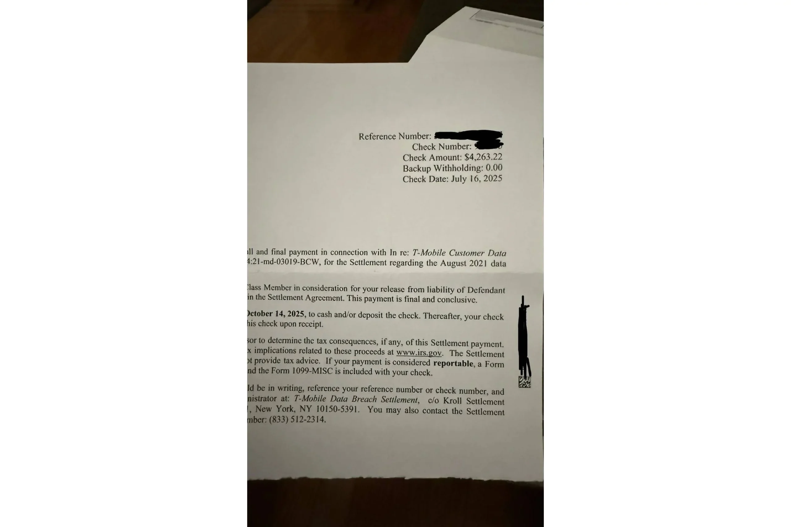 T Mobile Is Sending Out Checks So Large That One Customer Is Happy 