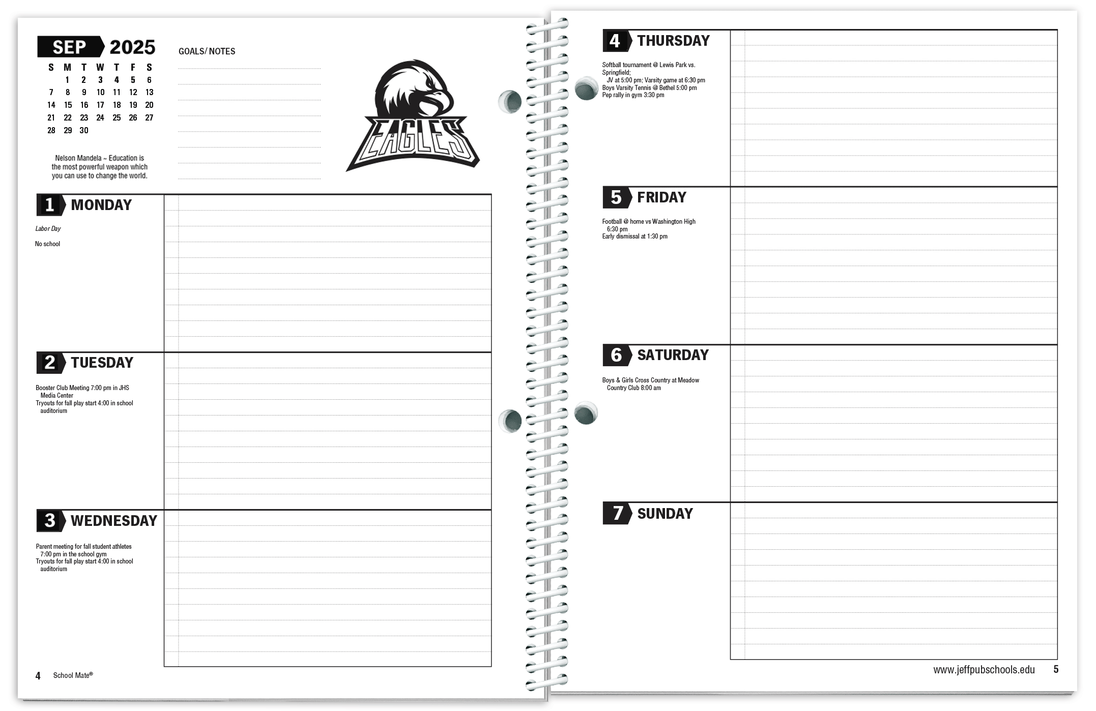 Calendario Scholar Printable Blank