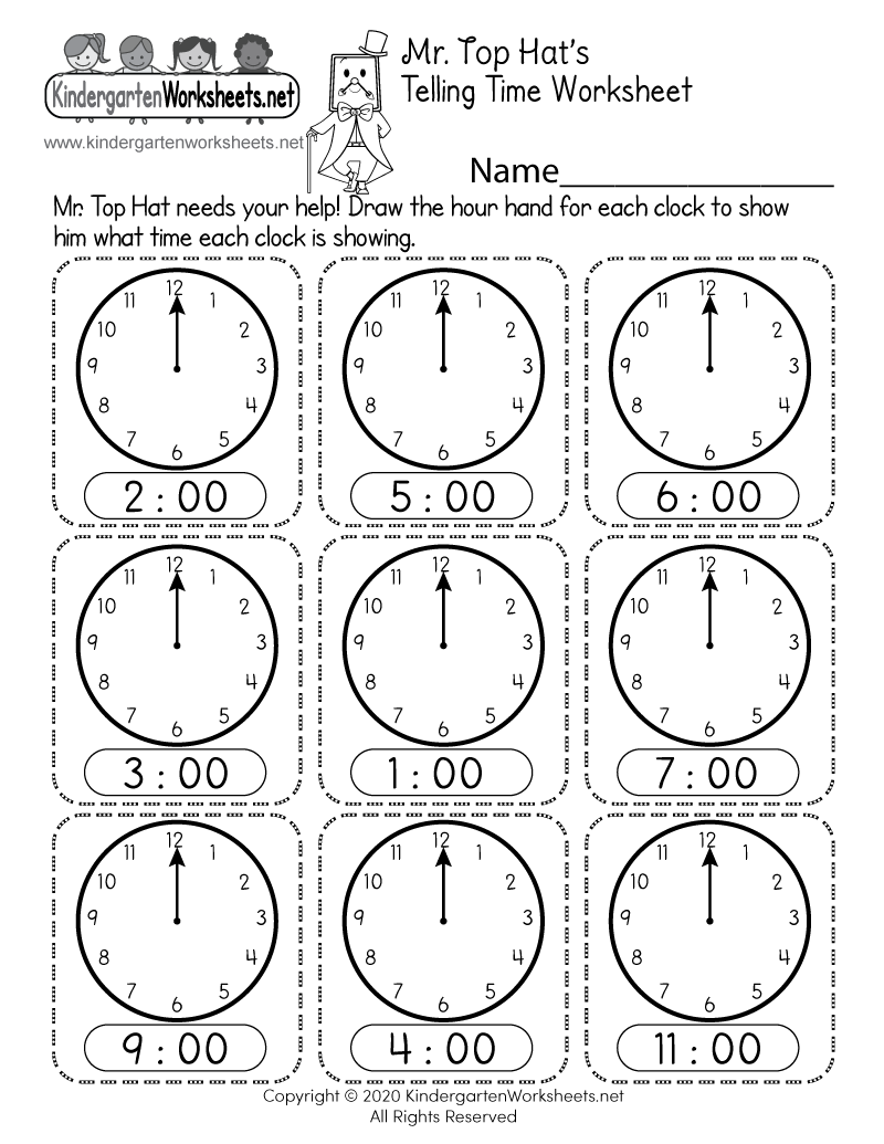 Printable Telling Time Worksheets Pdf