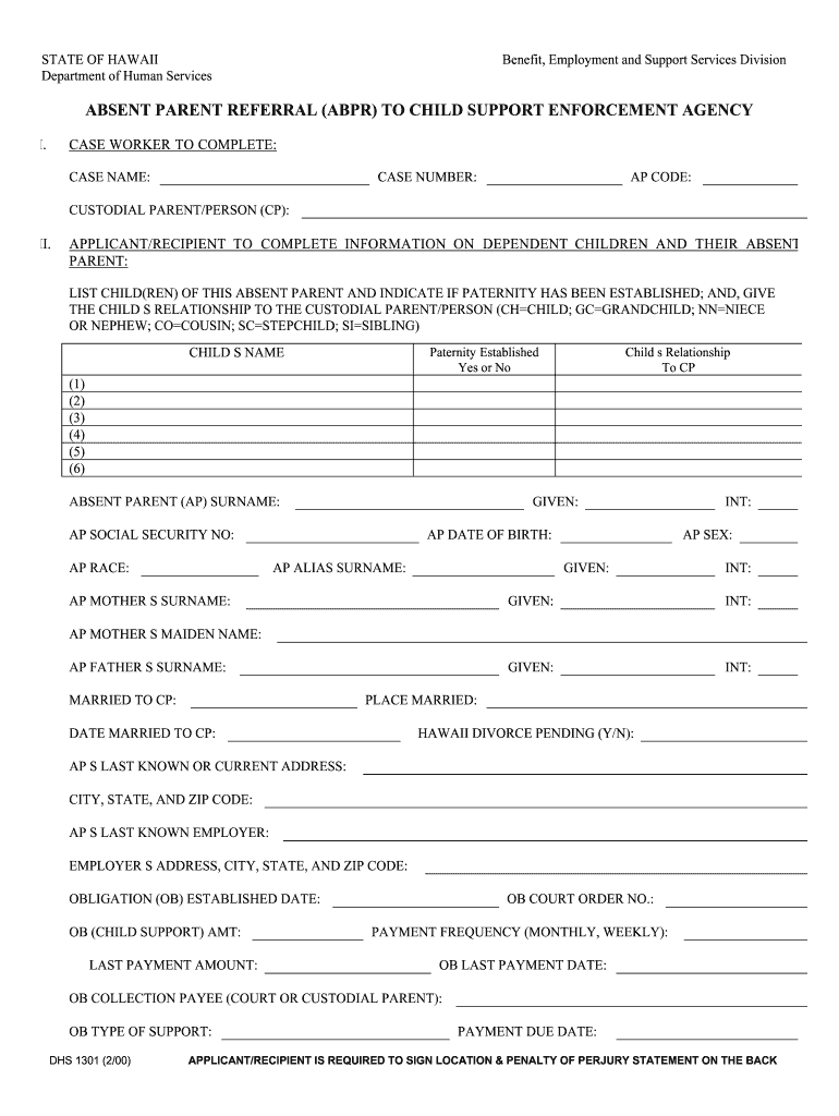 Printable Form H0050