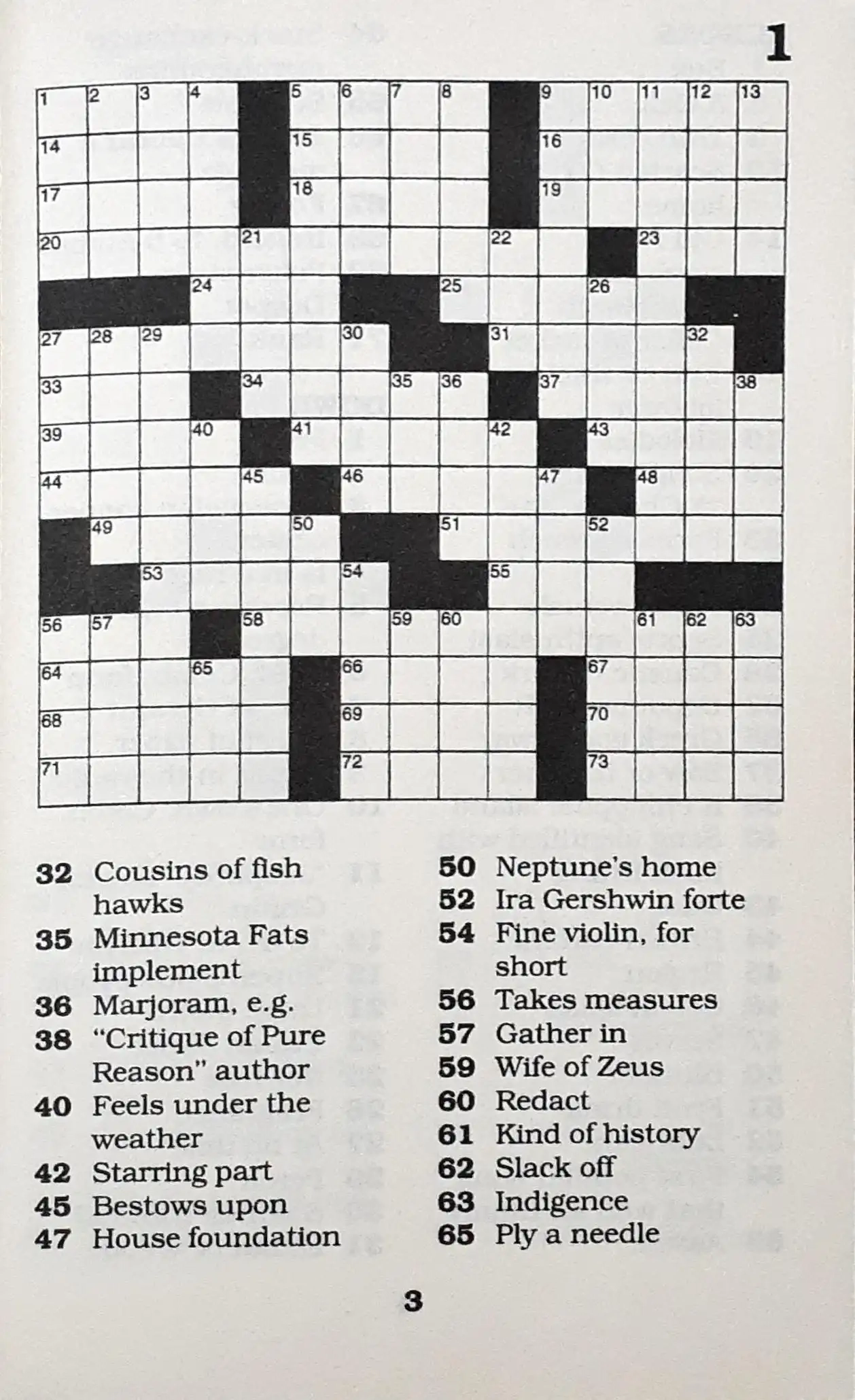 Printable Monday Crossword Puzzles