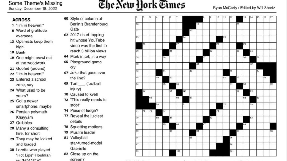 Nyt Printable Crossword Puzzles