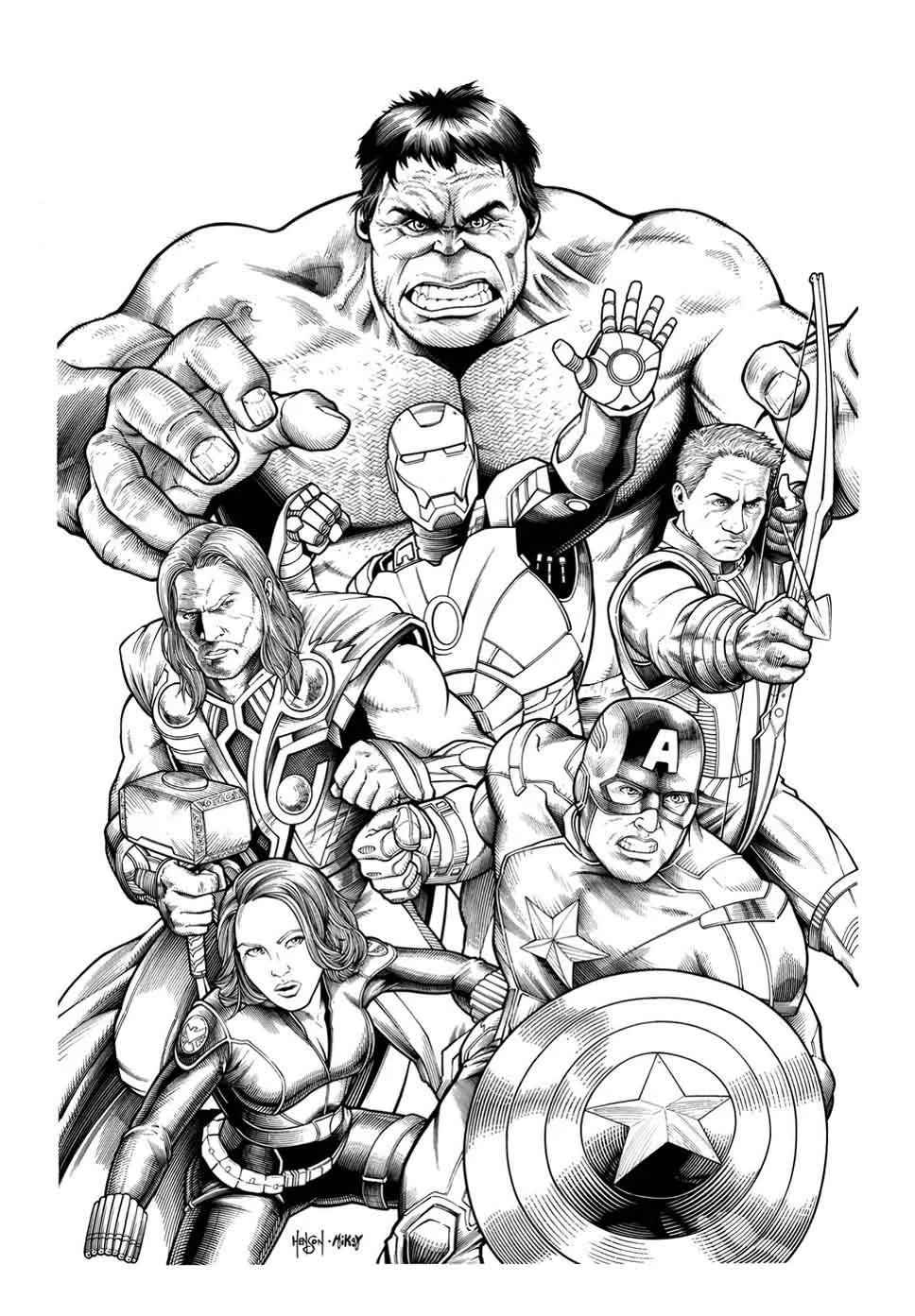 The Powerful Hulk And The Other Heroes Book And Comic Coloring Pages