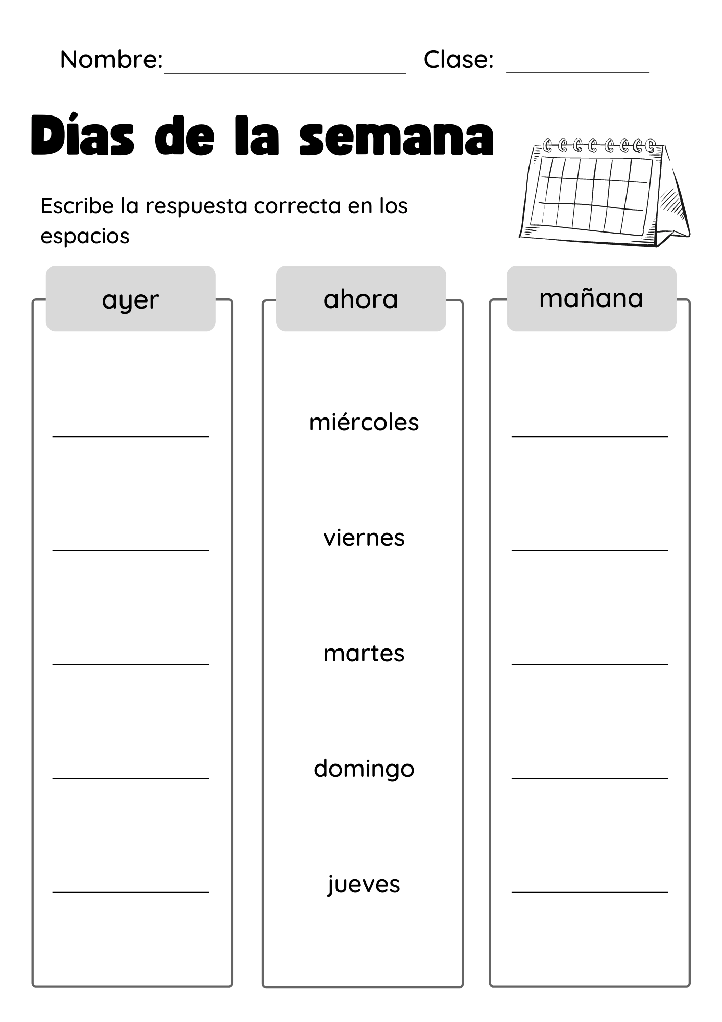 The Spanish Days Of The Week Free PDF Spanish With Tati