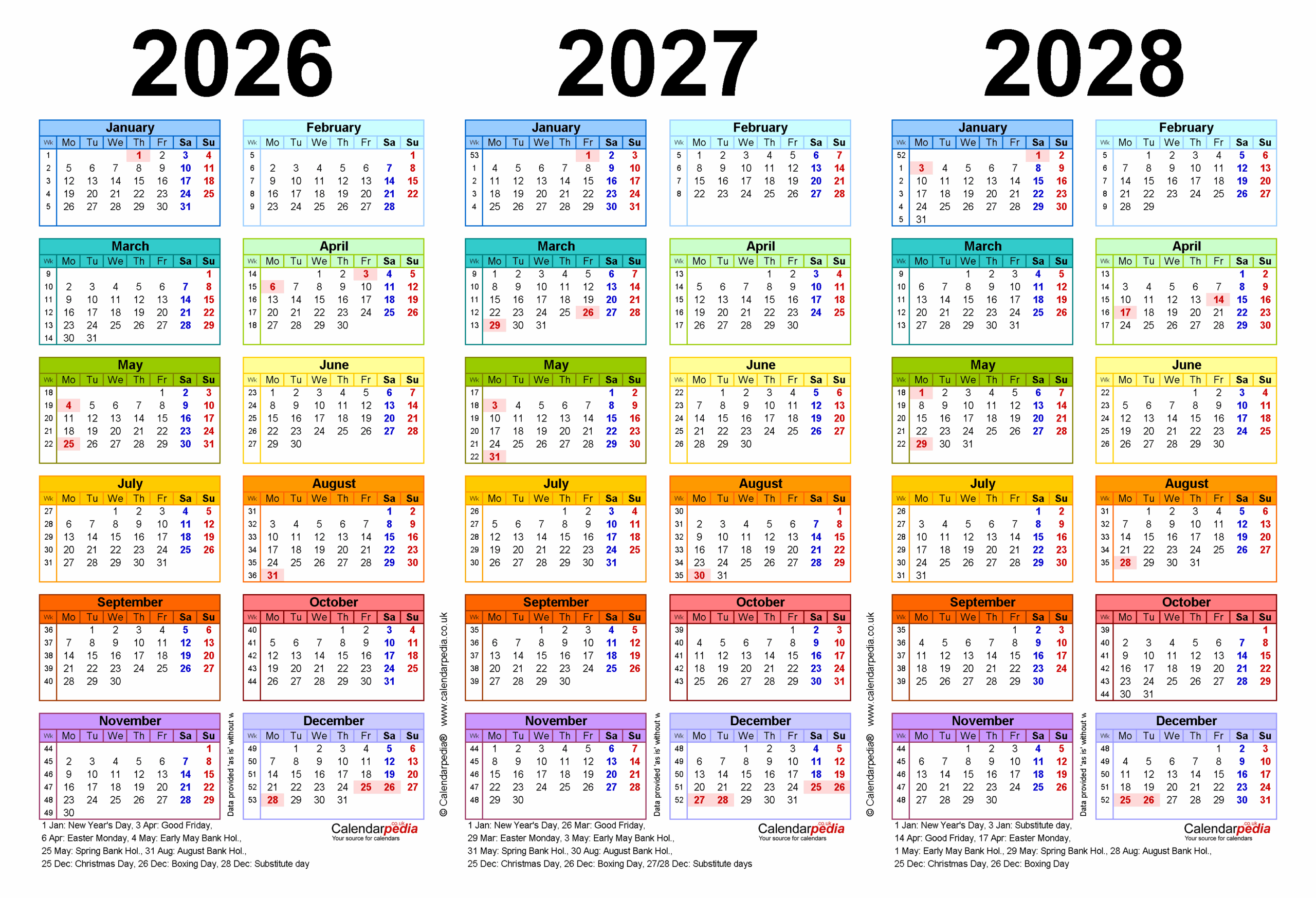 2026-2027 Blank Printable Free Calendar