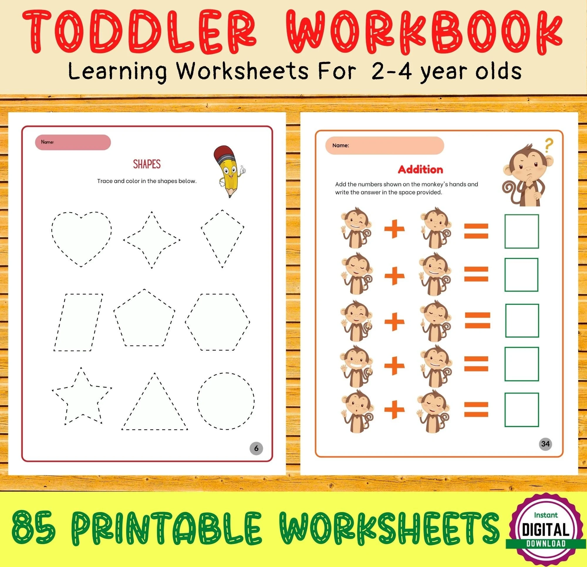 Worksheet For 4 Years Old Printable