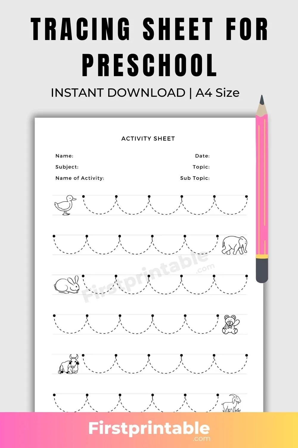 Tracing Slanted Lines Worksheets Printable