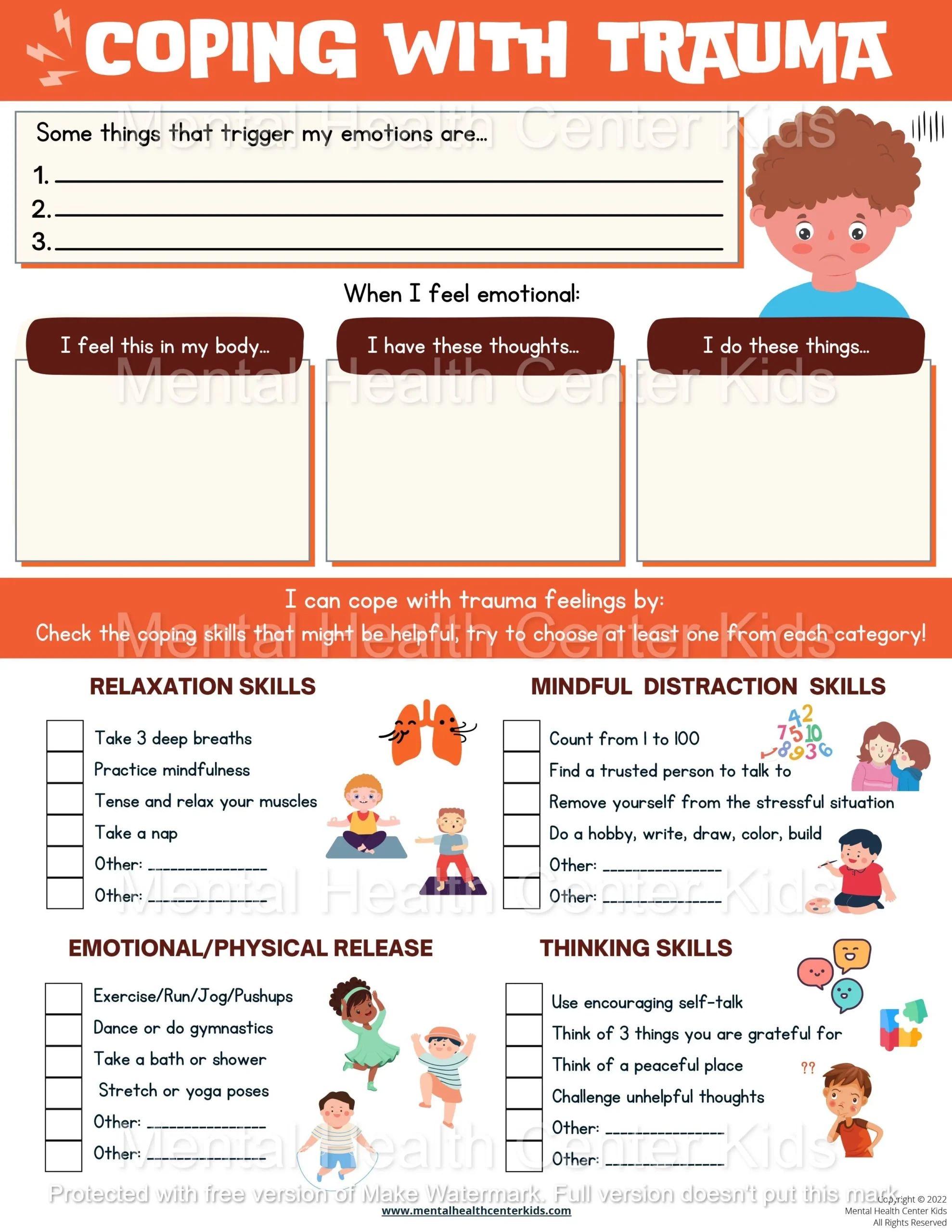 Printable Therapy Worksheets For Kids