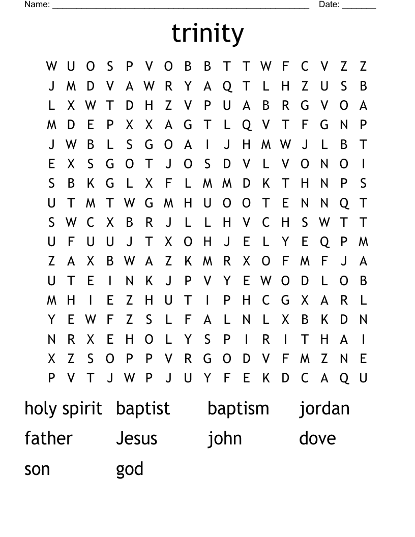 Trinity Crossword Puzzles Printable