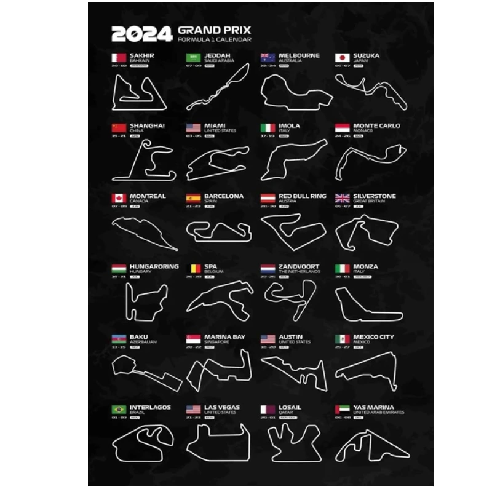 Printable Formula 1 Schedule 2024