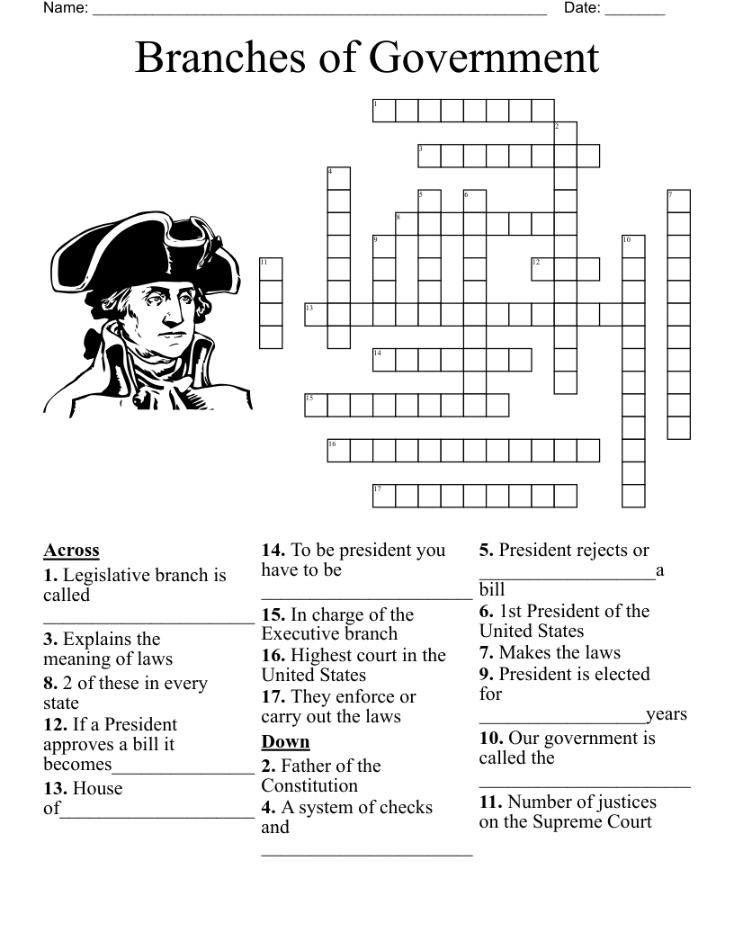 U S Constitution Crossword Puzzle WordMint