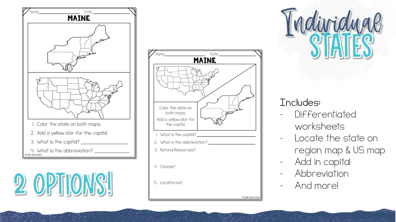United States Regions Worksheet Printables