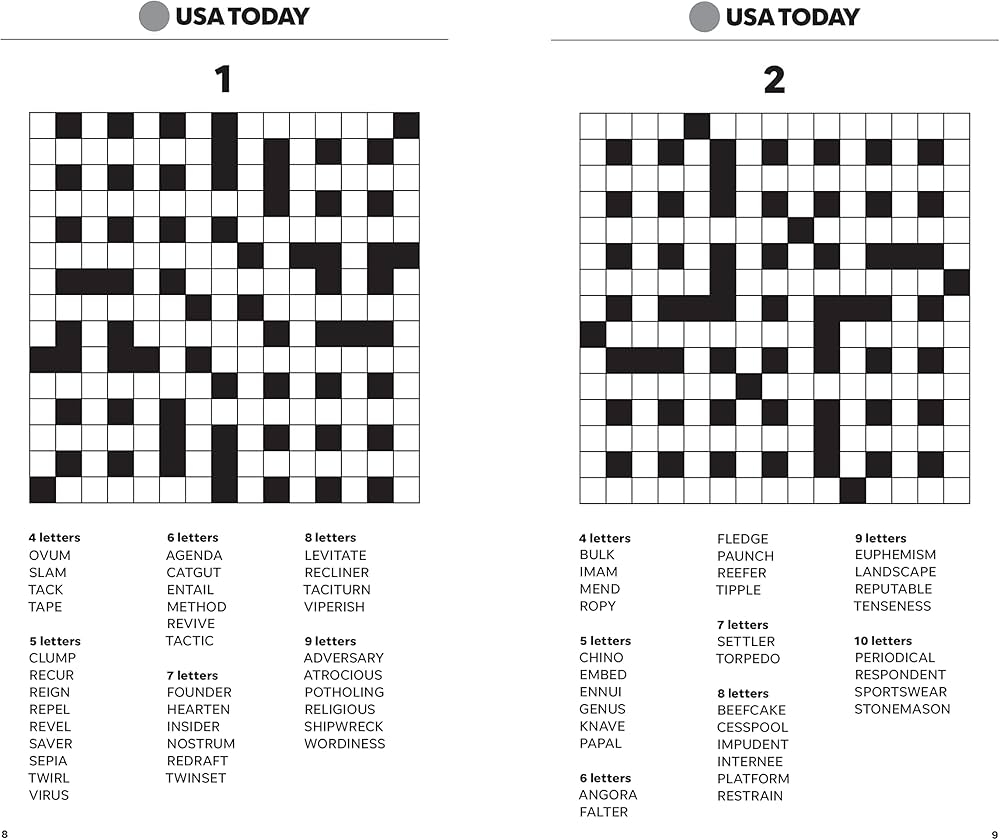 Usa Today Free Printable Crossword Puzzles