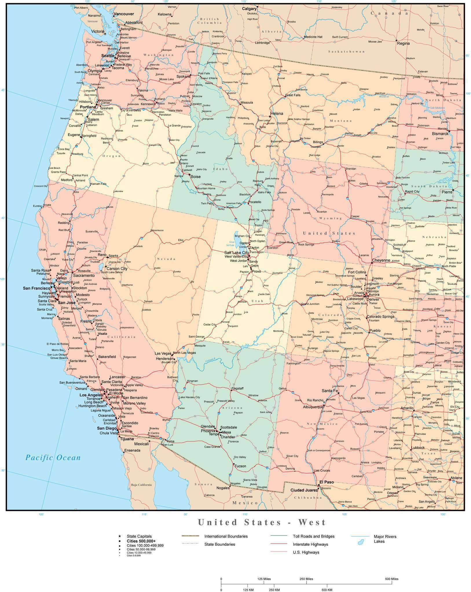 Printable West Region Map