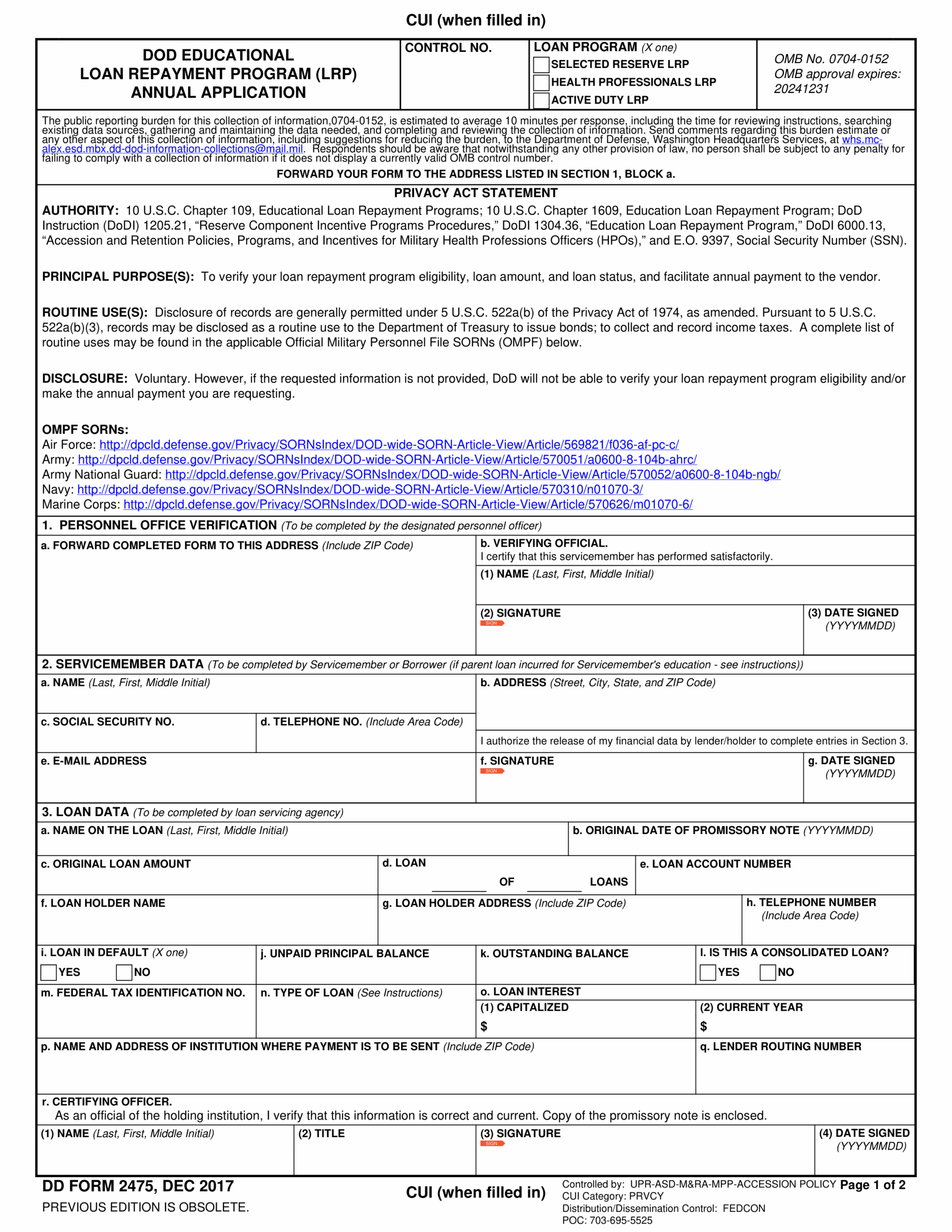 Va Form 20 0995 Fillable Printable