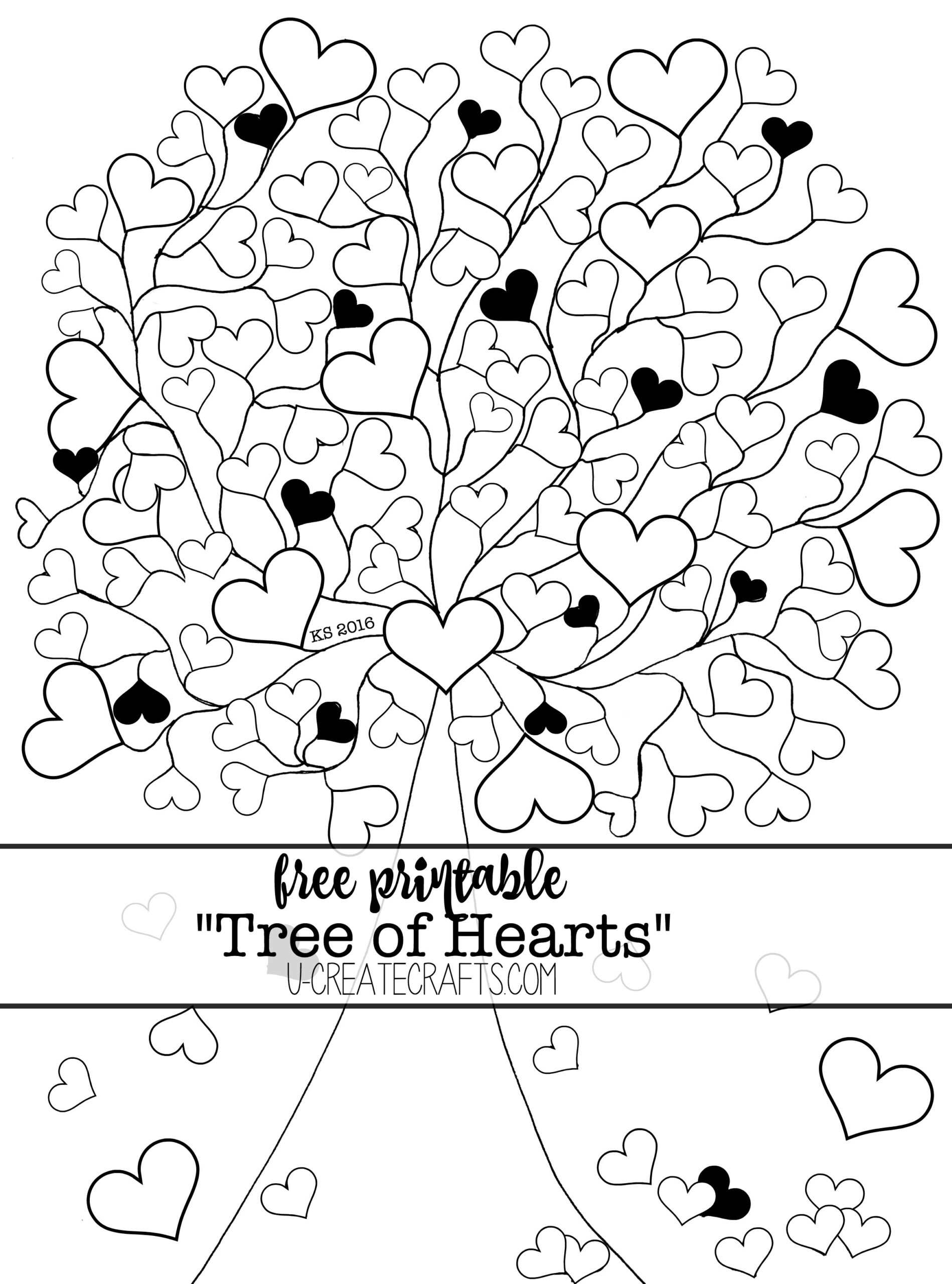 Valentine Conversation Heart Tree Coloring Pages U Create