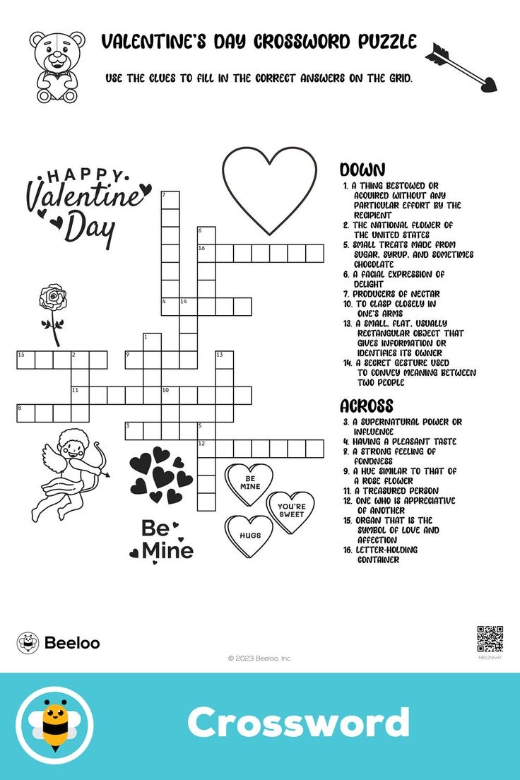 Free Valentine Crossword Puzzles Printable