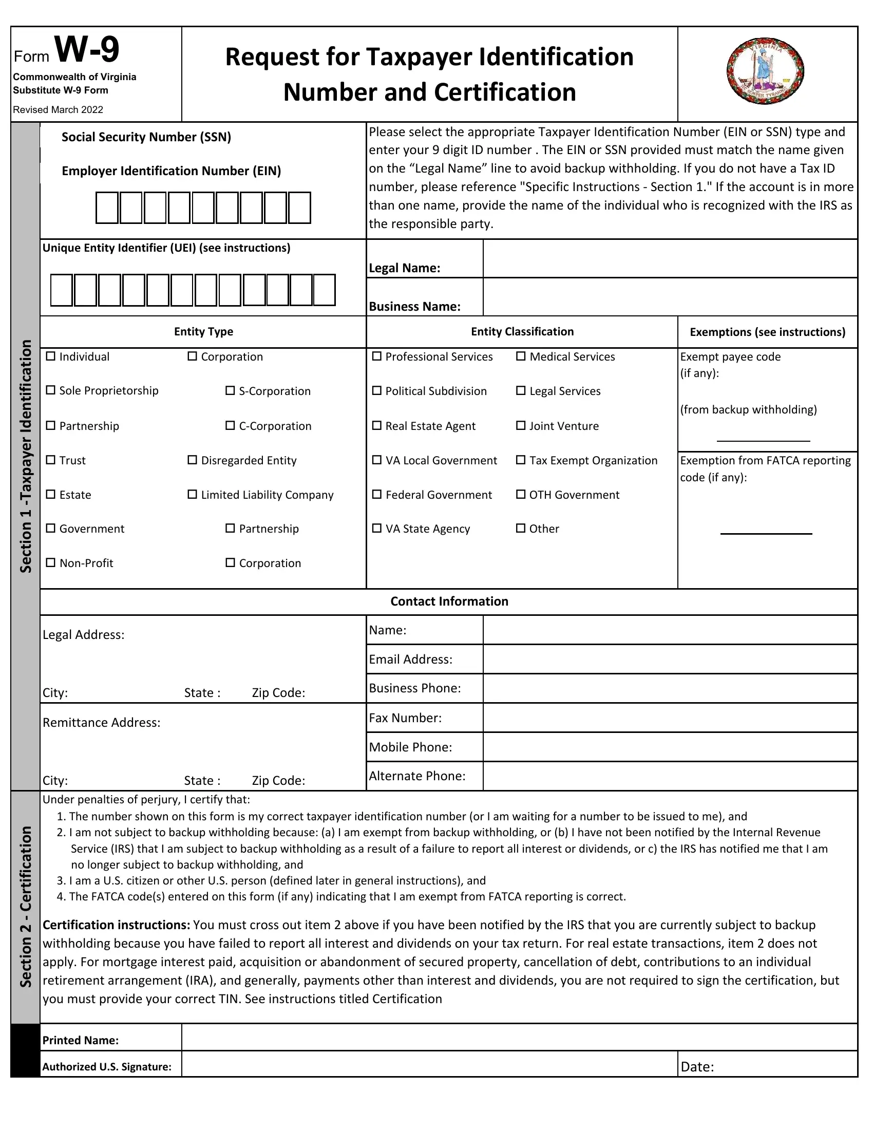 W9 Form Mortgage