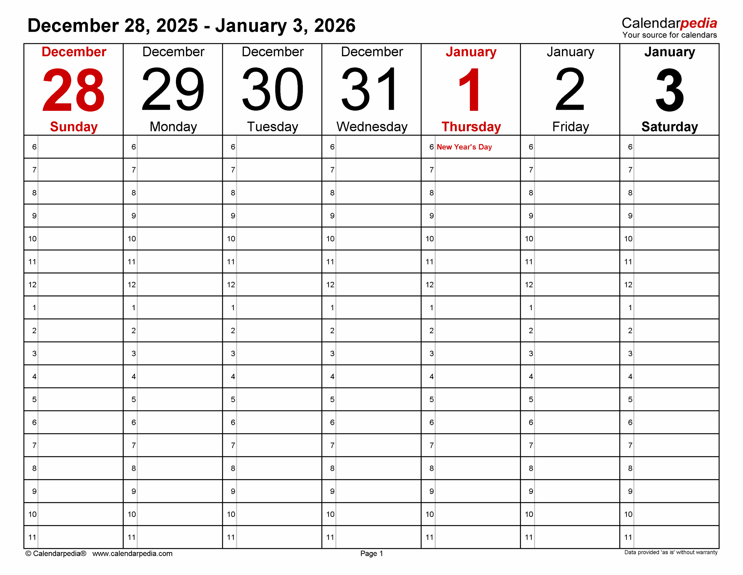 Blank Printable Appointment Calendar 2026