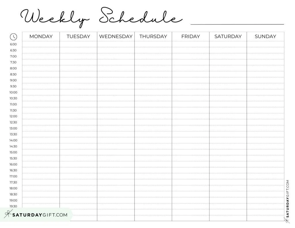 Free Printable Blank Weekly Calendar