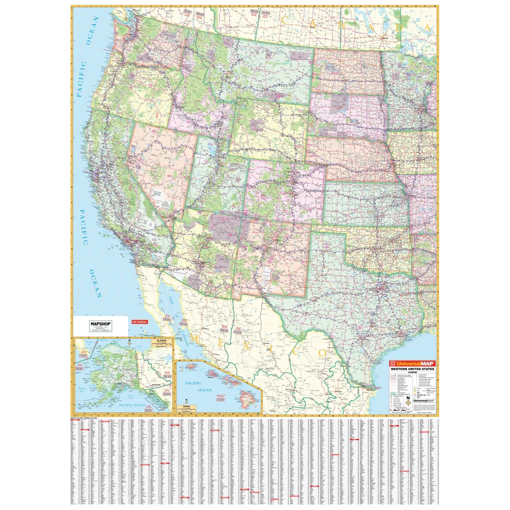 Western United States Regional Wall Map Ultimate Globes
