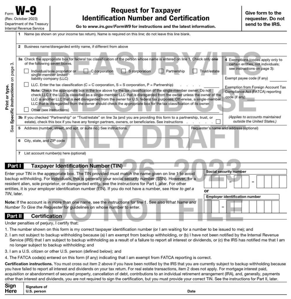 W9 Form 2023 Free