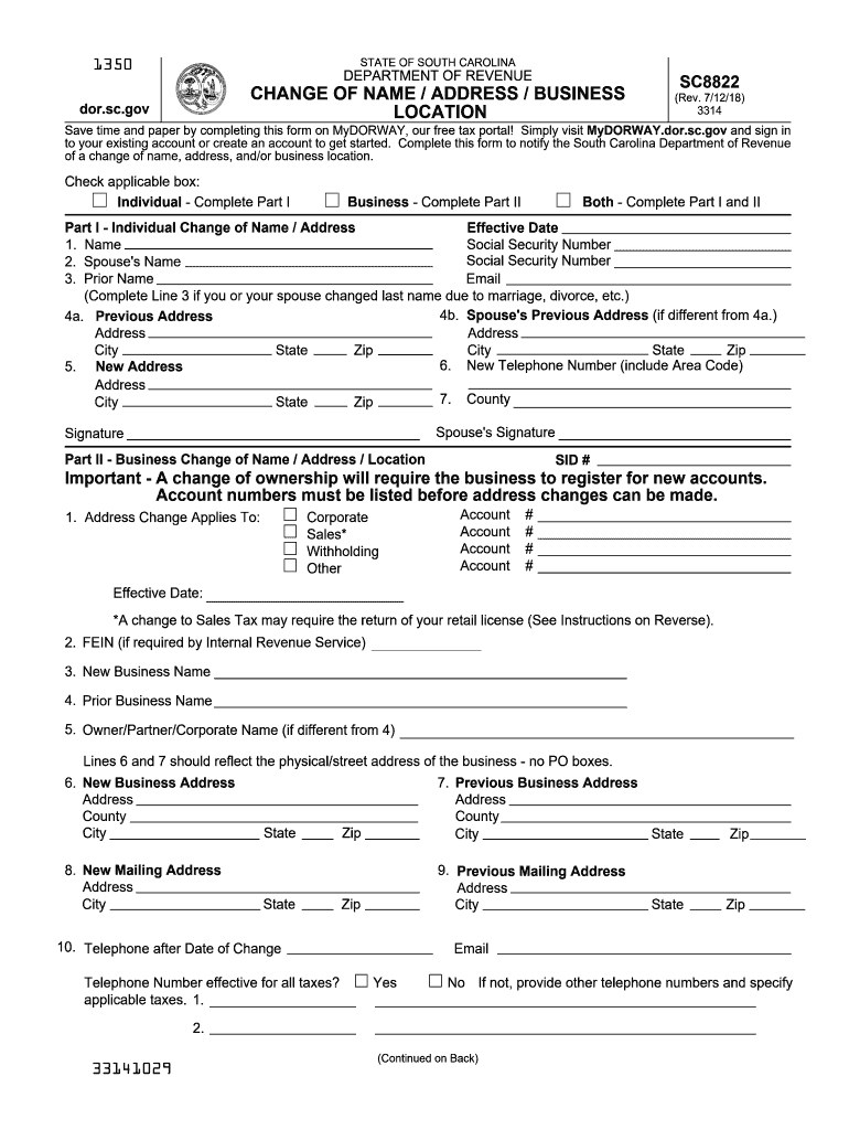 Irs Form Name Change 8822