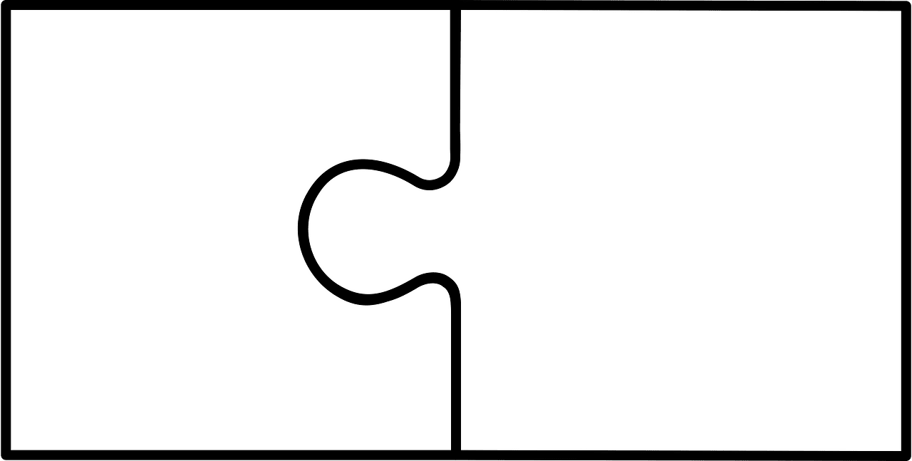 White Jigsaw Puzzle Of 2 Pieces Free Vector Clipart Images On 