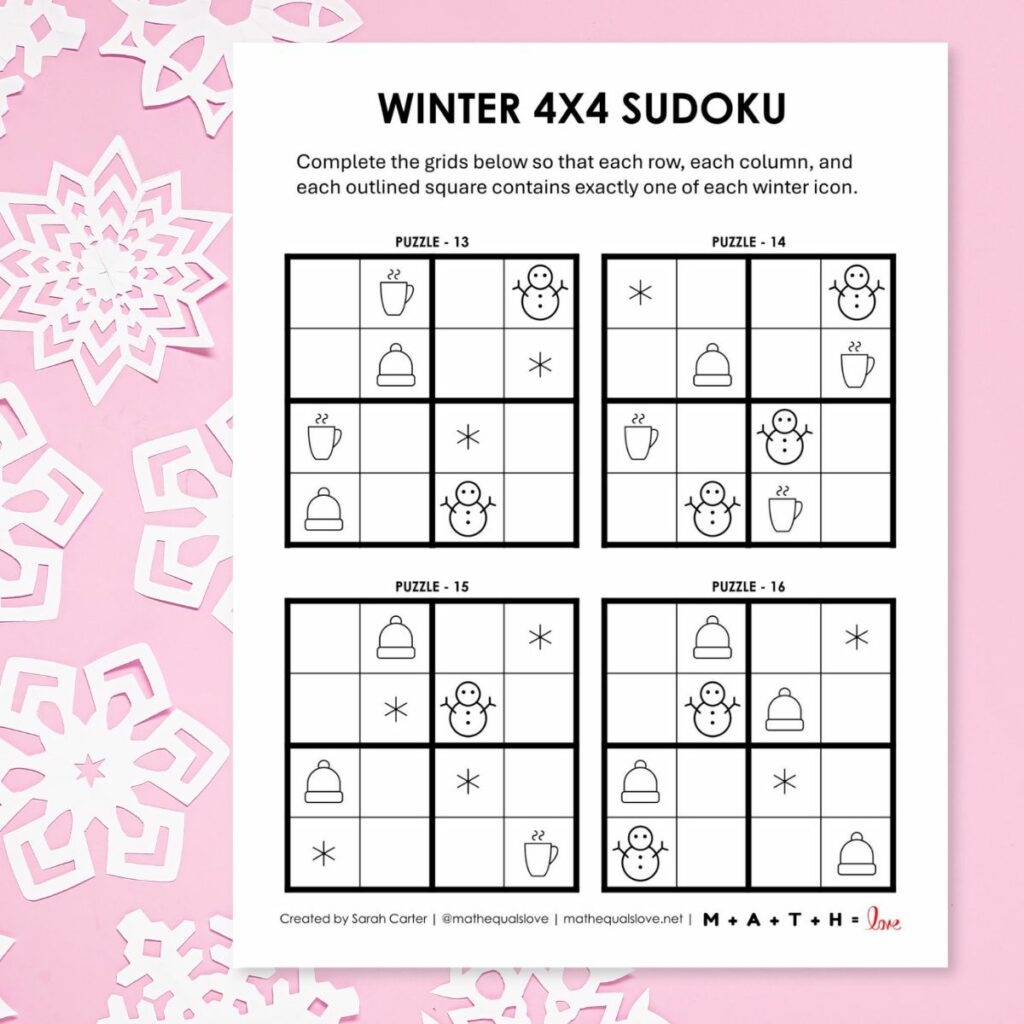 Free Printable Sudoku Puzzles 4 By 4 Pdf