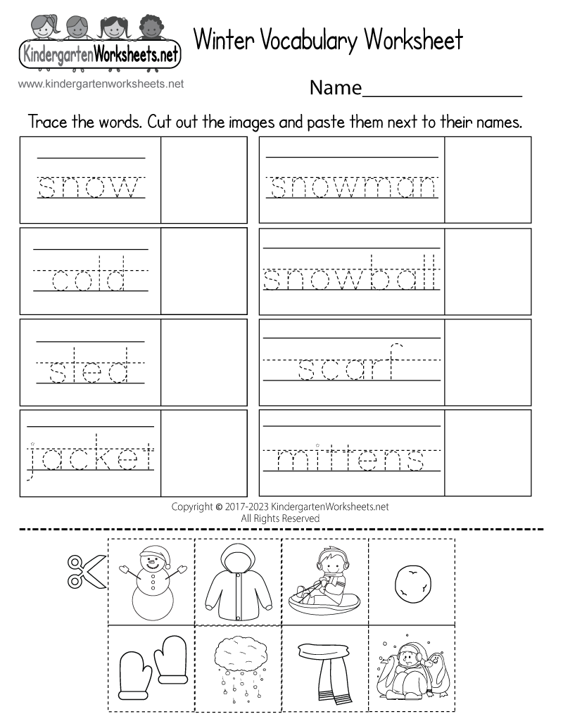 Winter Vocabulary Words Worksheet Free Printable Digital amp PDF