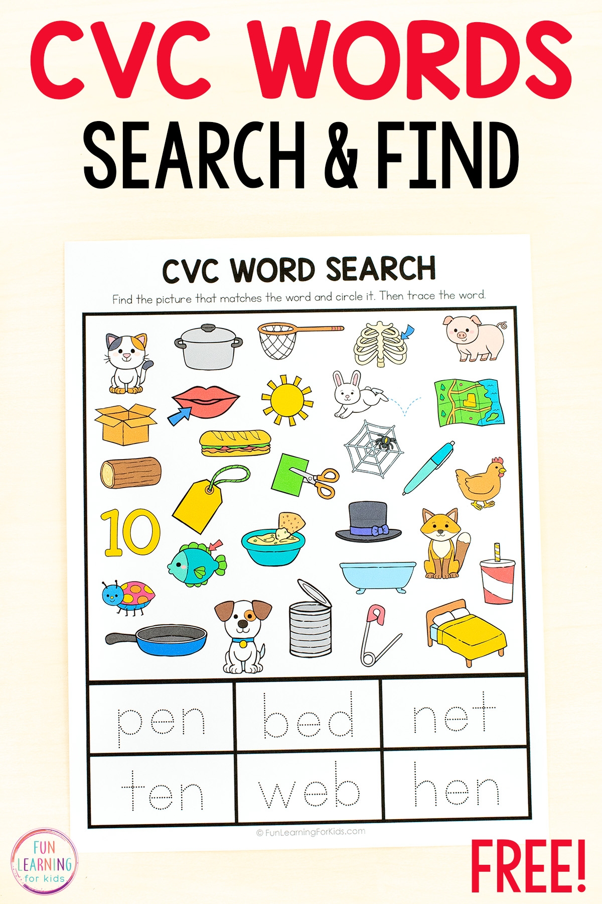Free Printable Cvc Word Worksheets