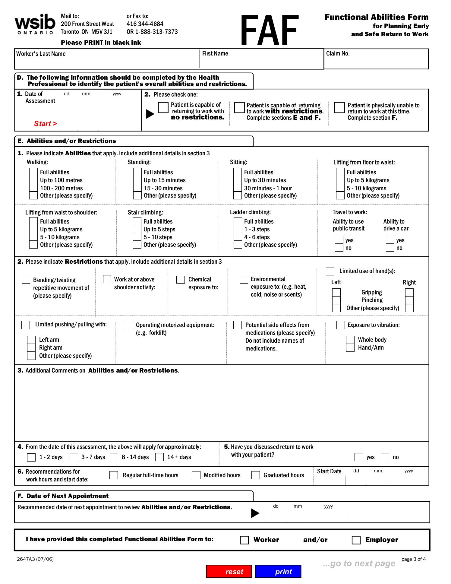 Form 7 Wsib Form