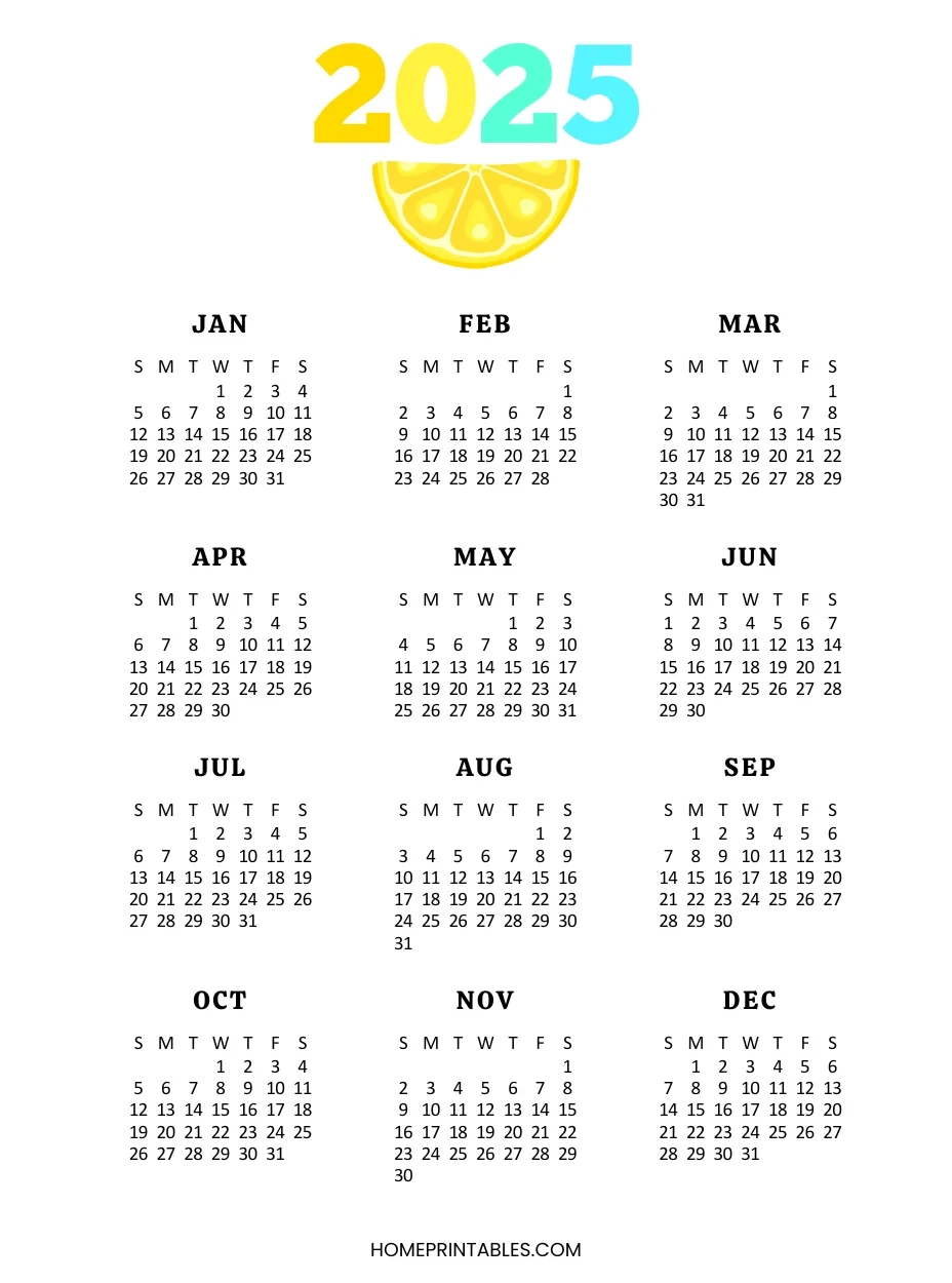 Free 2025 Printable Blank Calendar One Page