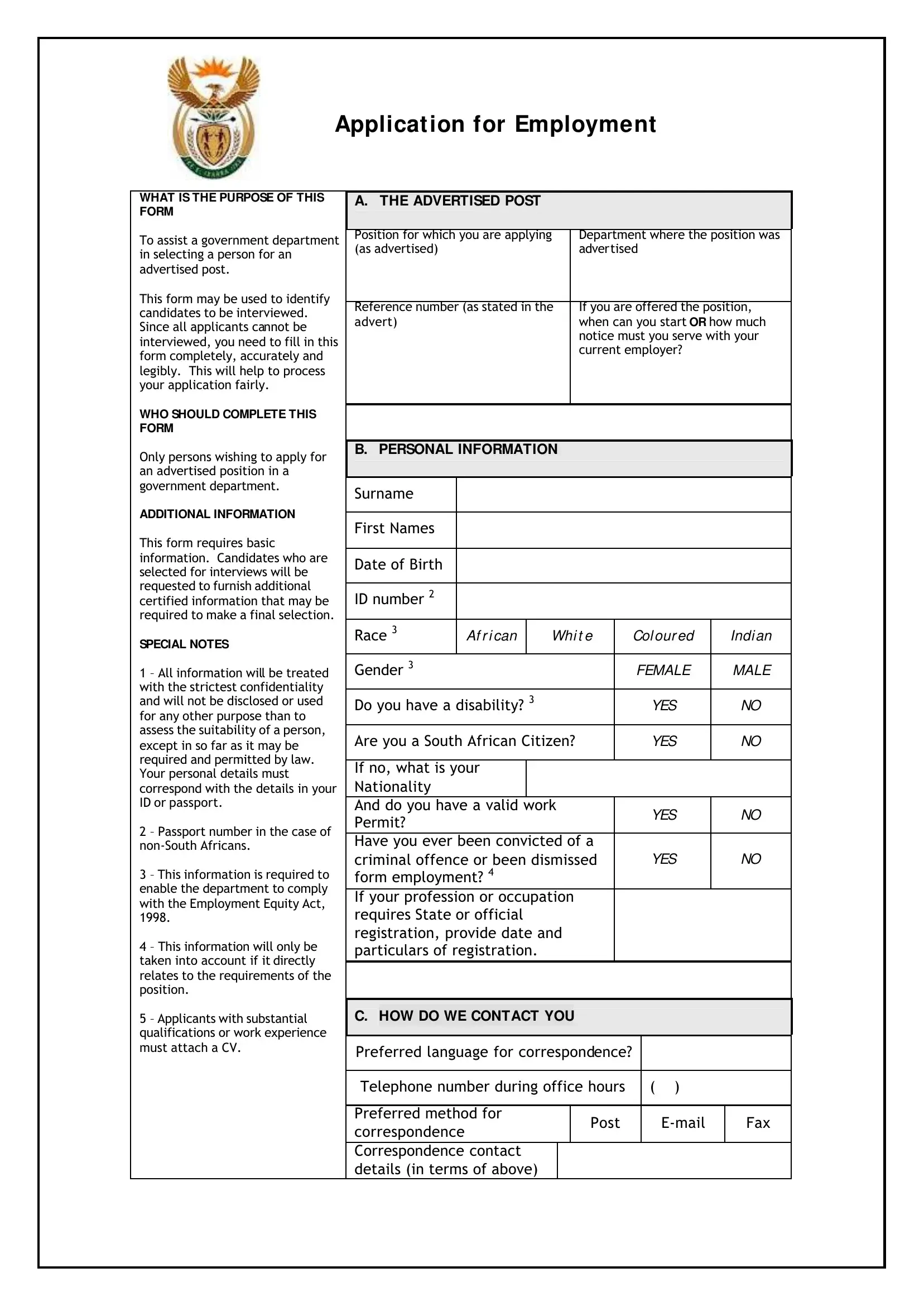 Z83 Form Fill Out Printable PDF Forms Online