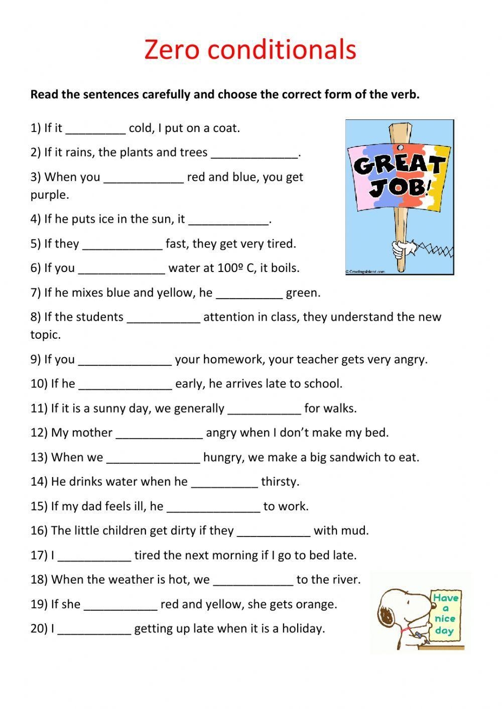 Zero Conditiona Free Interactive Worksheets 282540