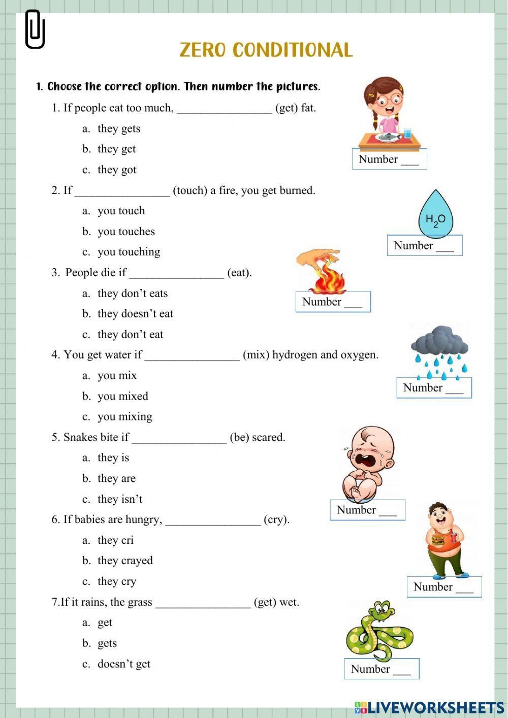 Esl Printable Worksheets Zero Conditional