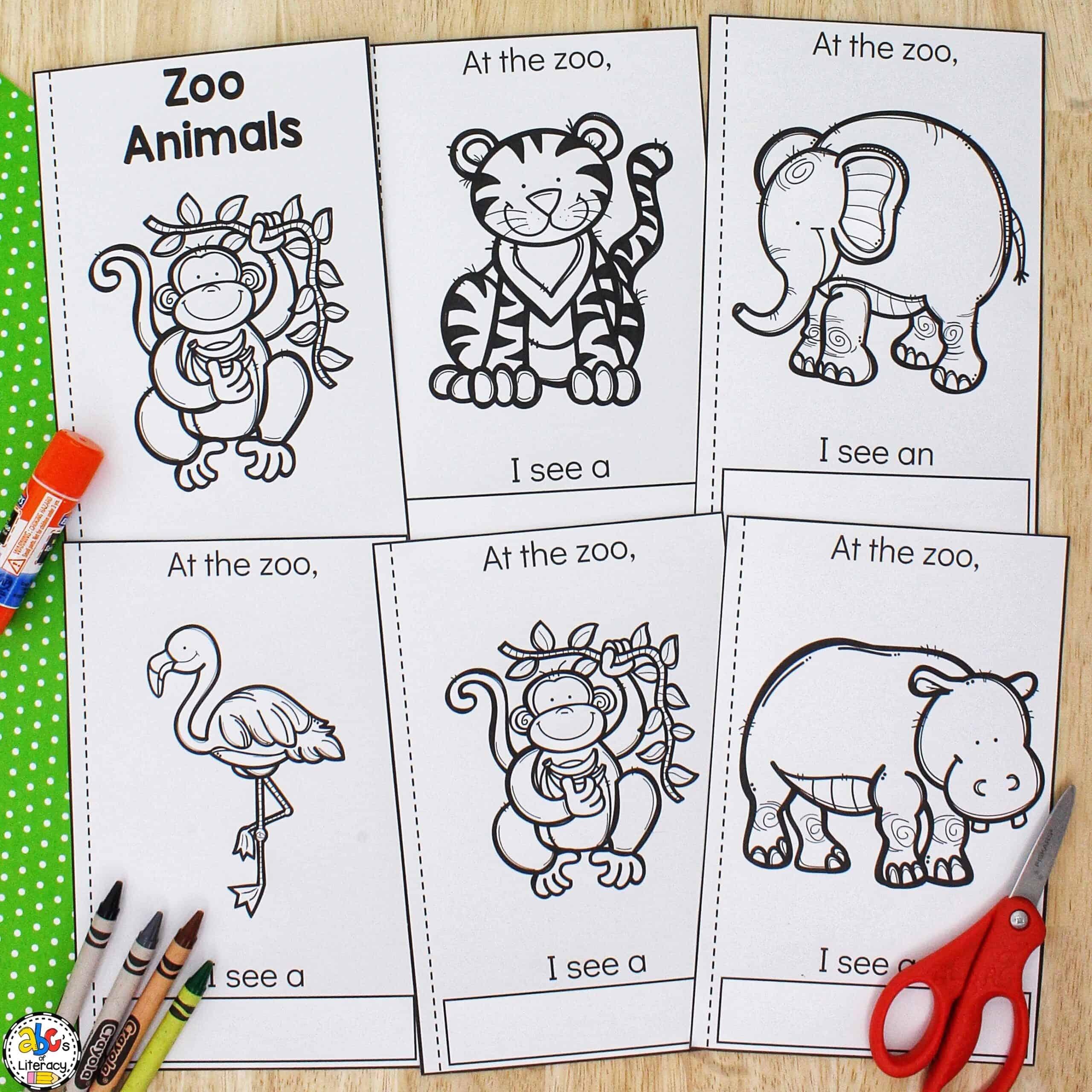 Zoo Animals Cut amp Paste Book Printable Book For Kids